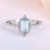 Princess Style Copper Ring With Geometric Design And Zircon Treatment