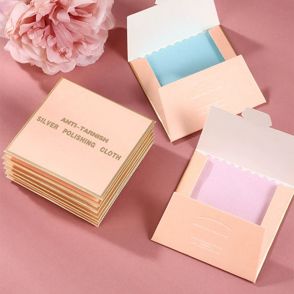 Professional Silver Jewelry Maintenance Cleaning Polishing Cloth In Independent Packaging With Printable Logo