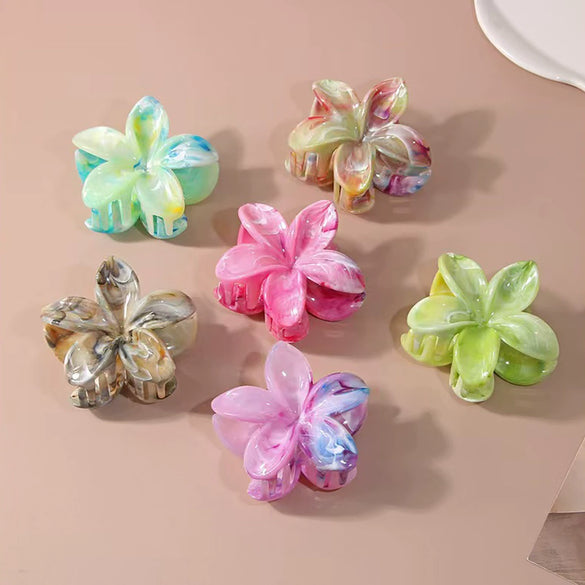 Ps Material Flower Style Baking Paint Grip Hair Clip