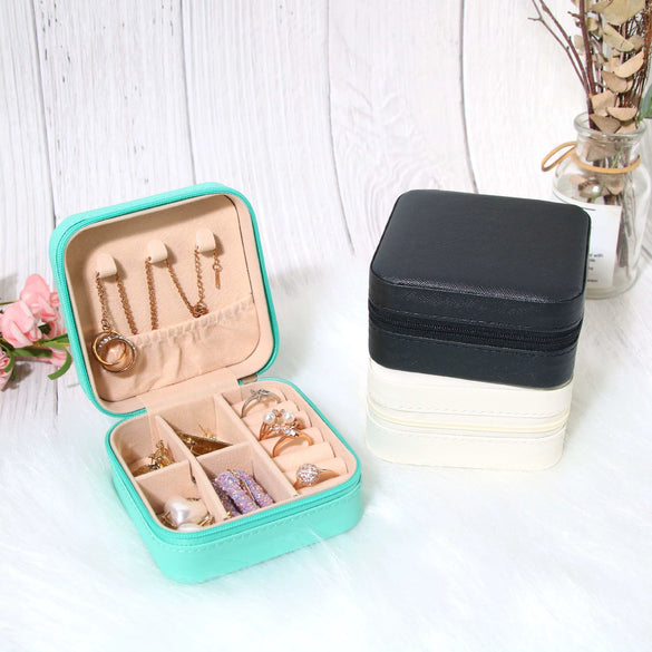 Pu Jewelry Storage Box For Rings Necklaces Earrings In Ins Style