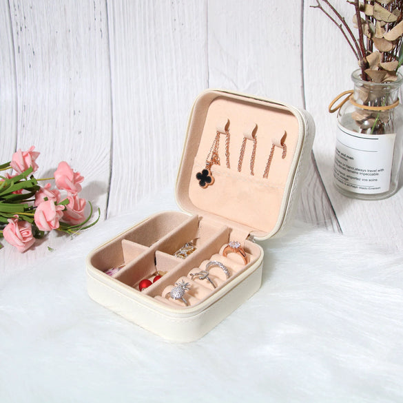 Pu Jewelry Storage Box For Rings Necklaces Earrings In Ins Style