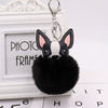 Pu Leather And Plush Puppy Fur Ball Keychain For Car Pendant And Promotional Gifts