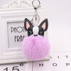 Pu Leather And Plush Puppy Fur Ball Keychain For Car Pendant And Promotional Gifts