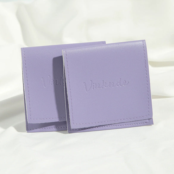 Pu Leather Folding Bag For Earphone Jewelry Storage With Thermal Transfer Process