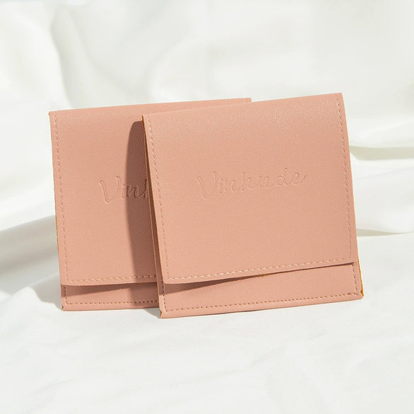 Pu Leather Folding Bag For Earphone Jewelry Storage With Thermal Transfer Process
