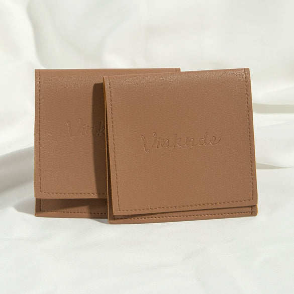 Pu Leather Folding Bag For Earphone Jewelry Storage With Thermal Transfer Process