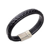 Pu Leather Woven Bracelet Men's Classic Punk Style Drop Shape