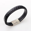 Pu Leather Woven Bracelet Men's Classic Punk Style Drop Shape