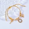 Pullout Buckle Jewelry Multielement Pendant 316L Stainless Steel Goldplated Geometric Bracelet