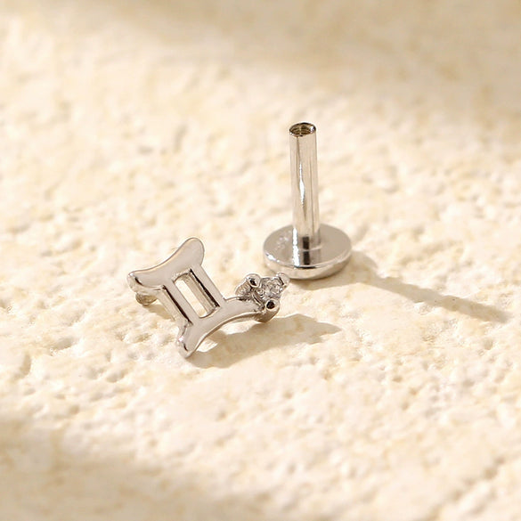 Puncture Earrings S925 Silver Constellation Pattern Electroplated Unisex