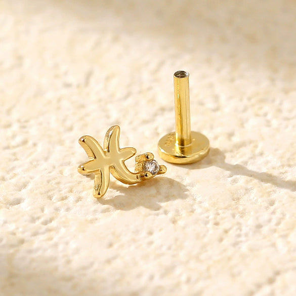 Puncture Earrings S925 Silver Constellation Pattern Electroplated Unisex
