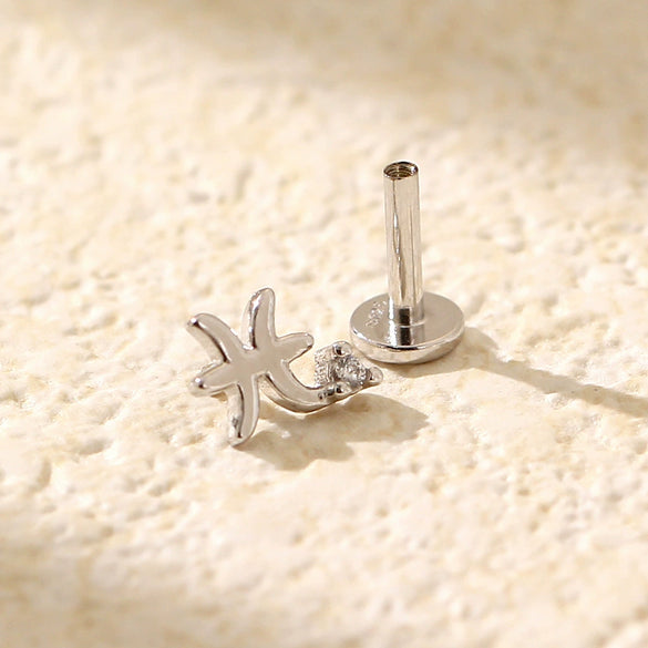 Puncture Earrings S925 Silver Constellation Pattern Electroplated Unisex
