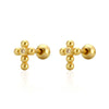 Puncture Earrings S925 Silver Ins Cross Diamond Thread Ear Jewelry Electroplated For Women