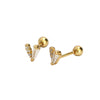 Puncture Earrings 925 Silver Geometric Electroplating Vshaped Screw Ear Nail