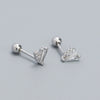 Puncture Earrings 925 Silver Geometric Electroplating Vshaped Screw Ear Nail