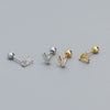 Puncture Earrings 925 Silver Geometric Electroplating Vshaped Screw Ear Nail