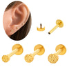 Puncture Earrings Titanium Alloy Heart Shape Electroplating For Women