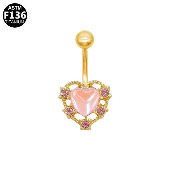 Puncture Jewelry Belly Button Ring Zinc Alloy Heart Shape Unisex