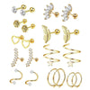 Puncture Jewelry Set Stainless Steel Star Fashion Earrings Ear Clip Ear Nail Cartilage Ear Bone