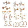 Puncture Jewelry Set Stainless Steel Star Fashion Earrings Ear Clip Ear Nail Cartilage Ear Bone