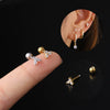 Puncture Jewelry Stainless Steel Ear Nail With Flower Pattern Electroplated