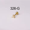 Puncture Jewelry Stainless Steel Ear Nail With Flower Pattern Electroplated