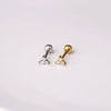 Puncture Jewelry Stainless Steel Ear Nail With Flower Pattern Electroplated