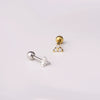 Puncture Jewelry Stainless Steel Ear Nail With Flower Pattern Electroplated
