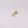 Puncture Jewelry Stainless Steel Ear Nail With Flower Pattern Electroplated