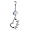 Puncture Jewelry Stainless Steel Geometric Belly Button Ring With Electroplating Treatment And Simple Style Plant Flowers Pattern