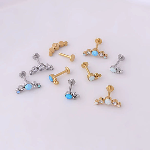 Puncture Jewelry Stainless Steel Geometric Electroplating For Women