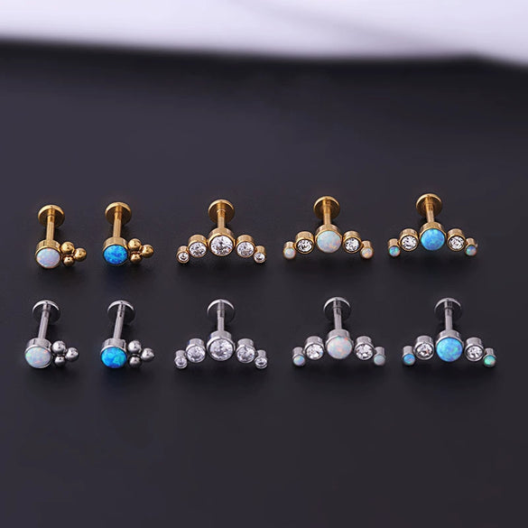 Puncture Jewelry Stainless Steel Geometric Electroplating For Women