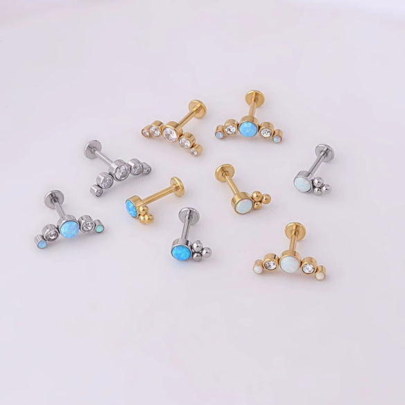 Puncture Jewelry Stainless Steel Geometric Electroplating For Women