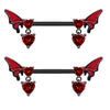 Puncture Jewelry Stainless Steel Heartshaped Electroplated Belly Button Ring Bat Chest Ring Nose Nail Ear Bone Nail