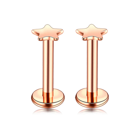 Puncture Jewelry Stainless Steel Heartshaped Lip Nail With Zircon And Electroplating Treatment