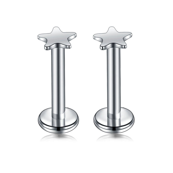 Puncture Jewelry Stainless Steel Heartshaped Lip Nail With Zircon And Electroplating Treatment