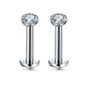 Puncture Jewelry Stainless Steel Heartshaped Lip Nail With Zircon And Electroplating Treatment
