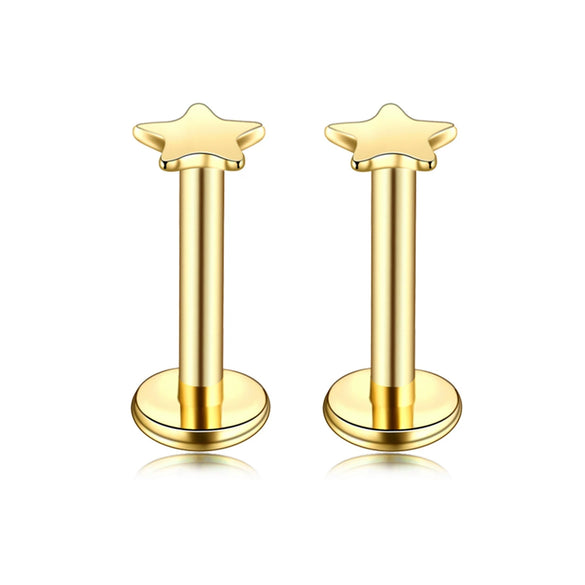 Puncture Jewelry Stainless Steel Heartshaped Lip Nail With Zircon And Electroplating Treatment