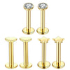 Puncture Jewelry Stainless Steel Heartshaped Lip Nail With Zircon And Electroplating Treatment