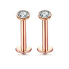 Puncture Jewelry Stainless Steel Heartshaped Lip Nail With Zircon And Electroplating Treatment