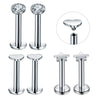 Puncture Jewelry Stainless Steel Heartshaped Lip Nail With Zircon And Electroplating Treatment