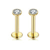 Puncture Jewelry Stainless Steel Heartshaped Lip Nail With Zircon And Electroplating Treatment