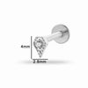 Puncture Jewelry Titanium Alloy Drop Shape Electroplated For Women