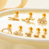 Puncture Jewelry Titanium Alloy Drop Shape Electroplated For Women