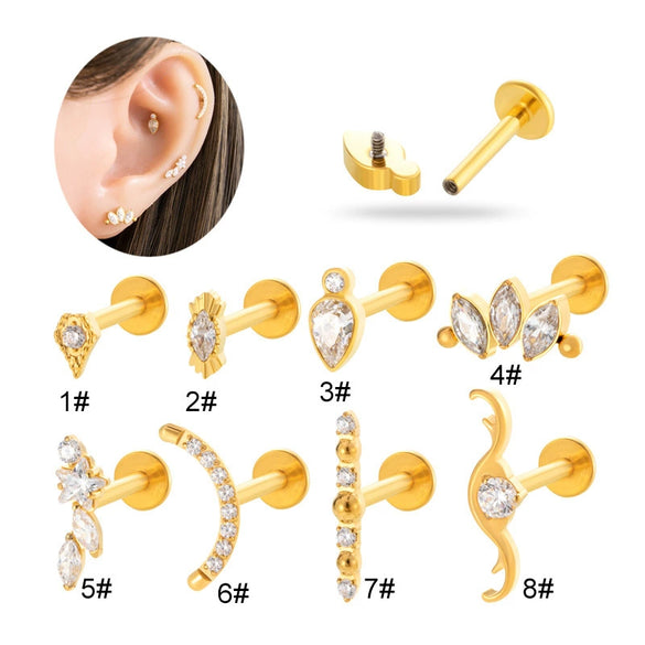 Puncture Jewelry Titanium Alloy Drop Shape Electroplated For Women