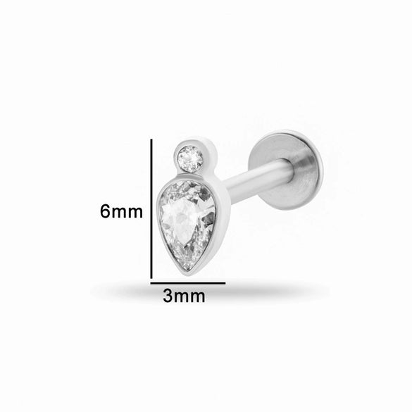 Puncture Jewelry Titanium Alloy Drop Shape Electroplated For Women