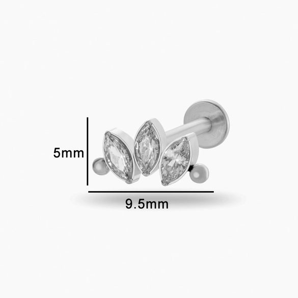 Puncture Jewelry Titanium Alloy Drop Shape Electroplated For Women