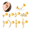 Puncture Jewelry Titanium Alloy Drop Shape Electroplated For Women
