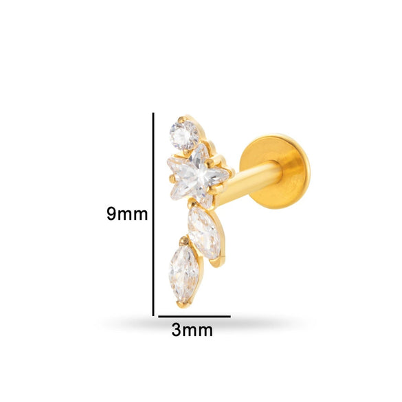 Puncture Jewelry Titanium Alloy Drop Shape Electroplated For Women