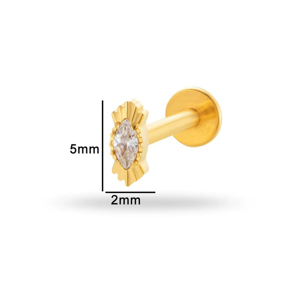 Puncture Jewelry Titanium Alloy Drop Shape Electroplated For Women